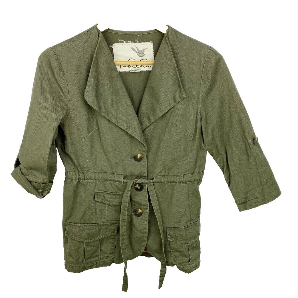 Tabitha Anthropologie Utility Field Jacket Womens Size 4 Khaki Military Green